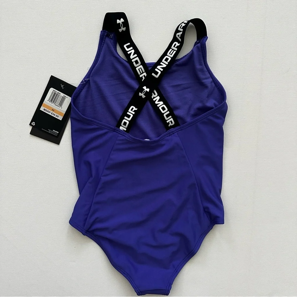 Under Armour Girls' Royal Purple One-Piece Swimsuit Size 6X